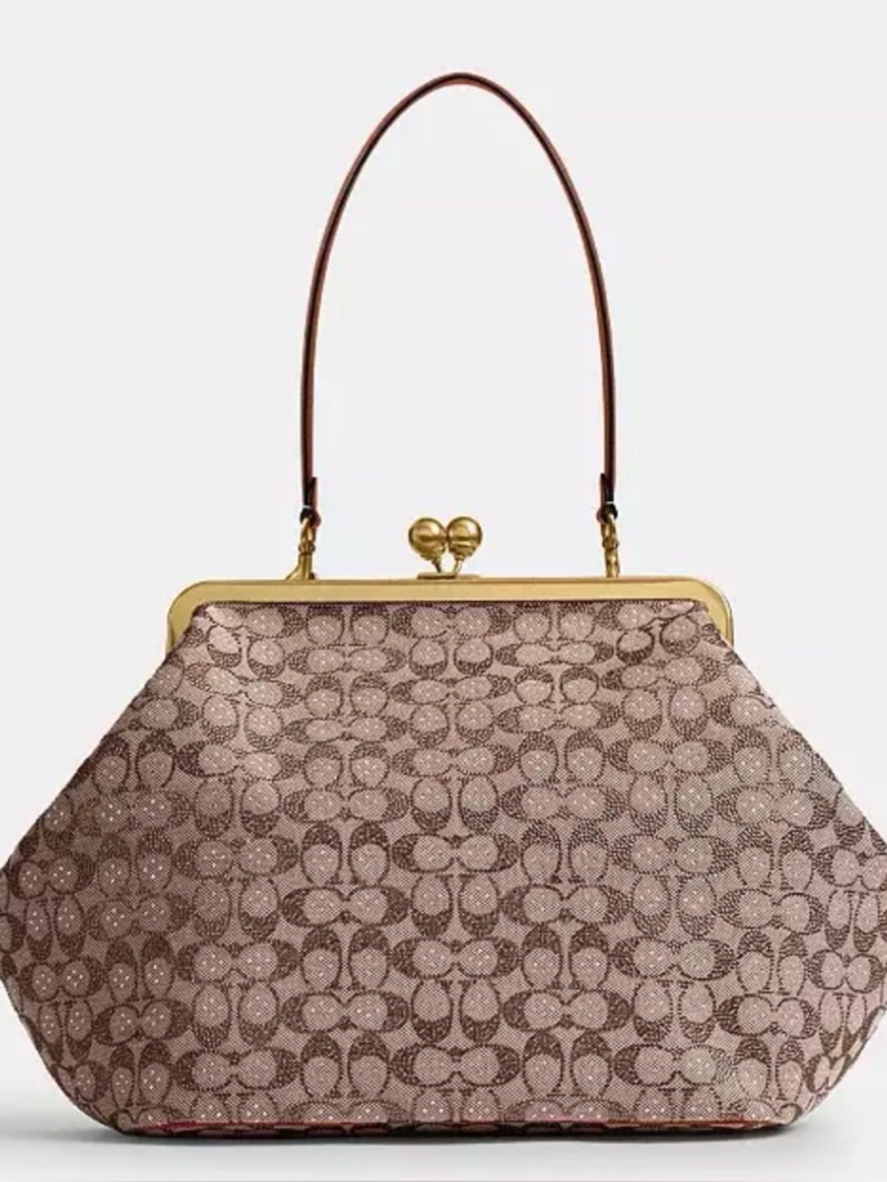 COACH Large Kisslock Frame Bag In Crystal Signature Jacquard - Picture 14 of 14